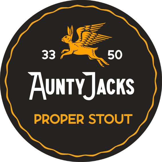 Aunty Jacks Proper Stout Label